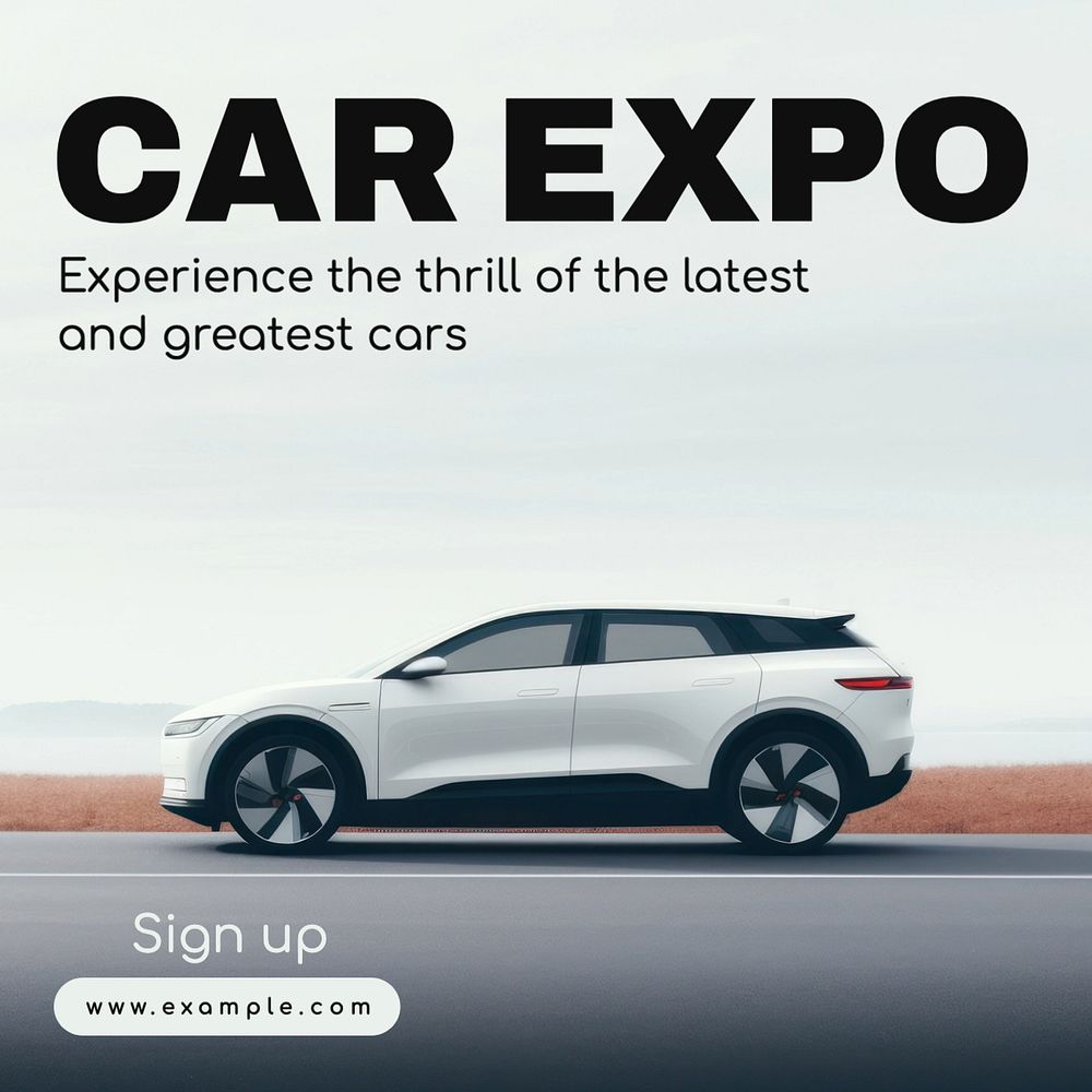 Car expo Instagram post template, editable text