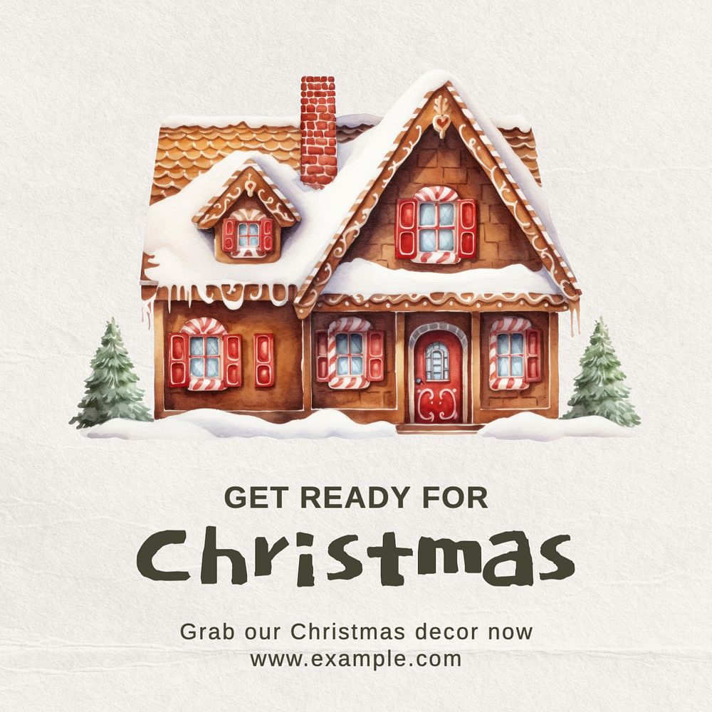 Christmas decor Instagram post template, editable text