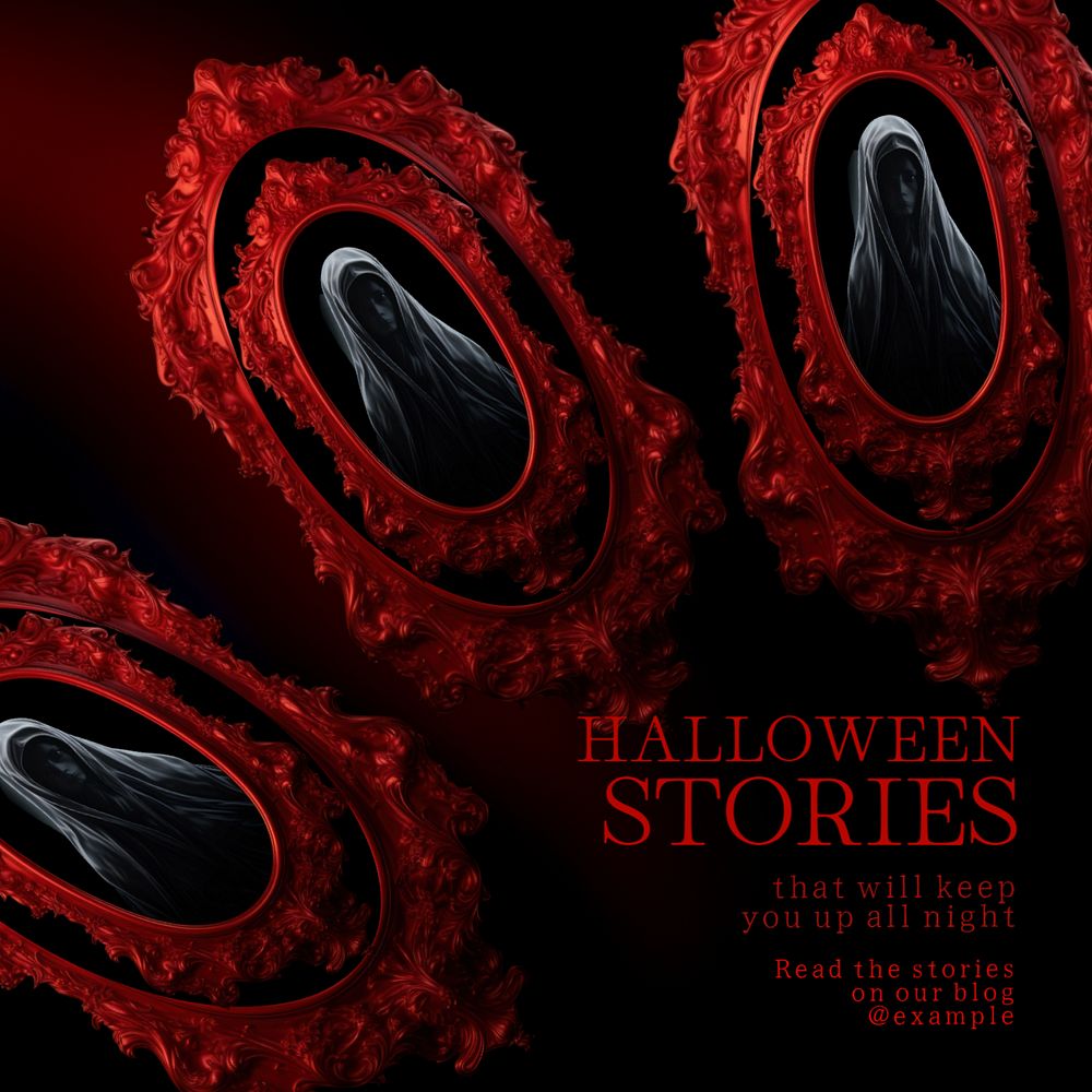 Halloween stories Instagram post template, editable text