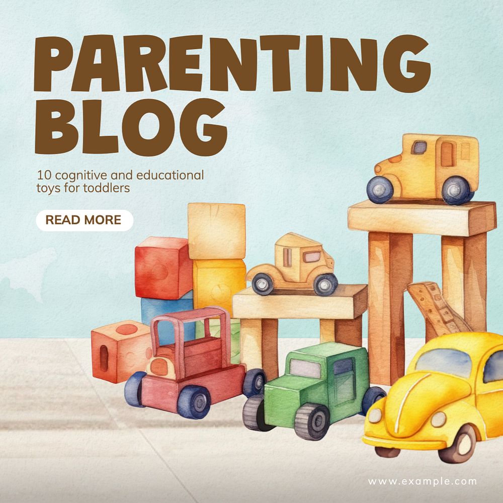 Parenting blog Instagram post template, editable text