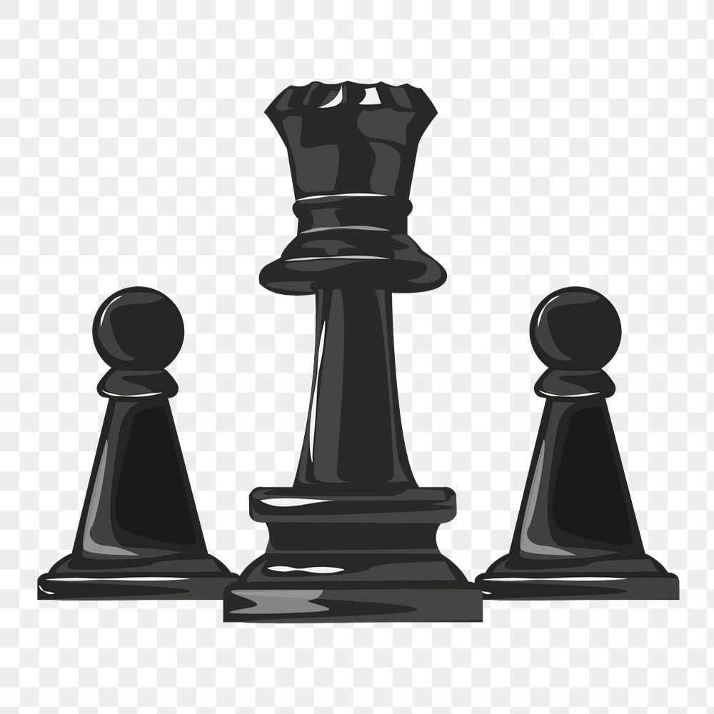 Chess pieces png element, aesthetic illustration, editable design