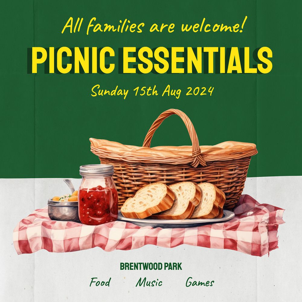 Picnic party Instagram post template, editable text