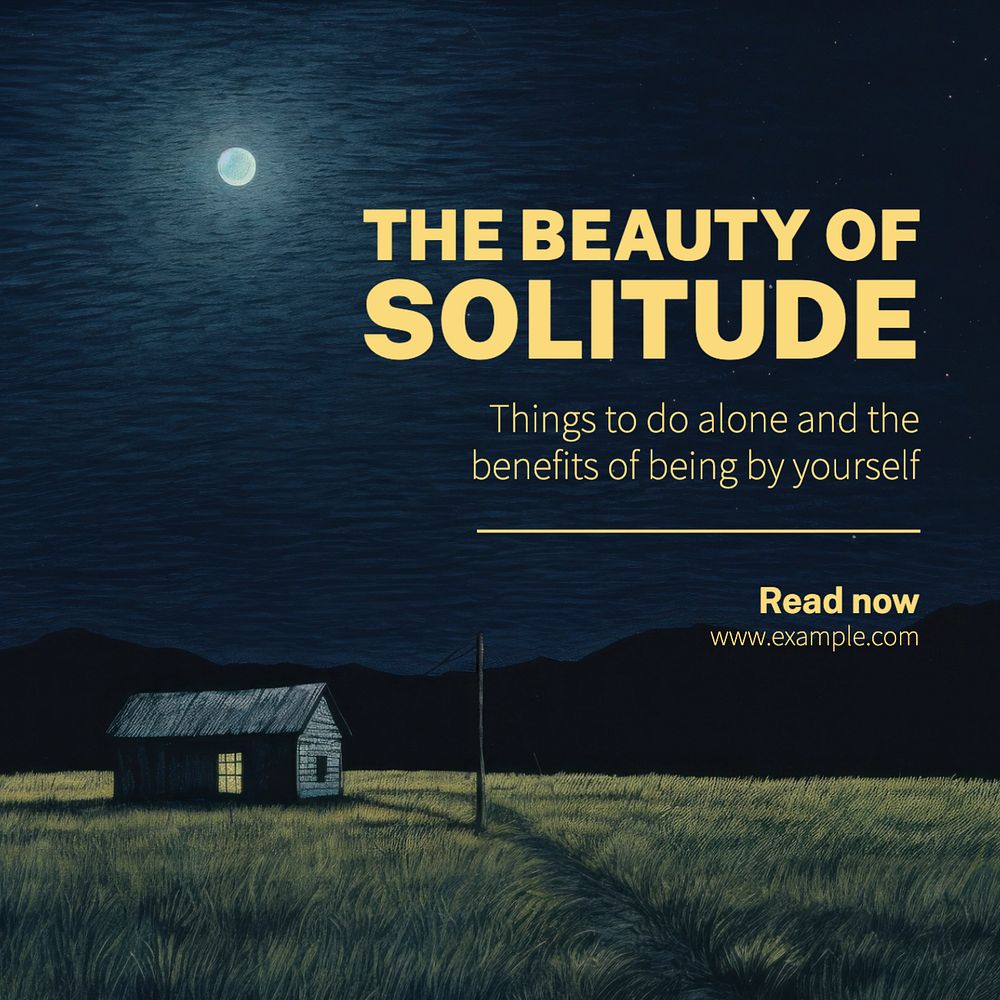 Solitude Instagram post template, editable text