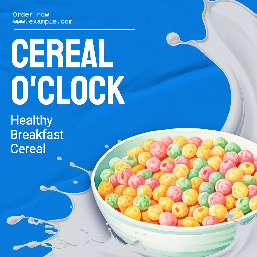 Cereal Instagram post template, editable text