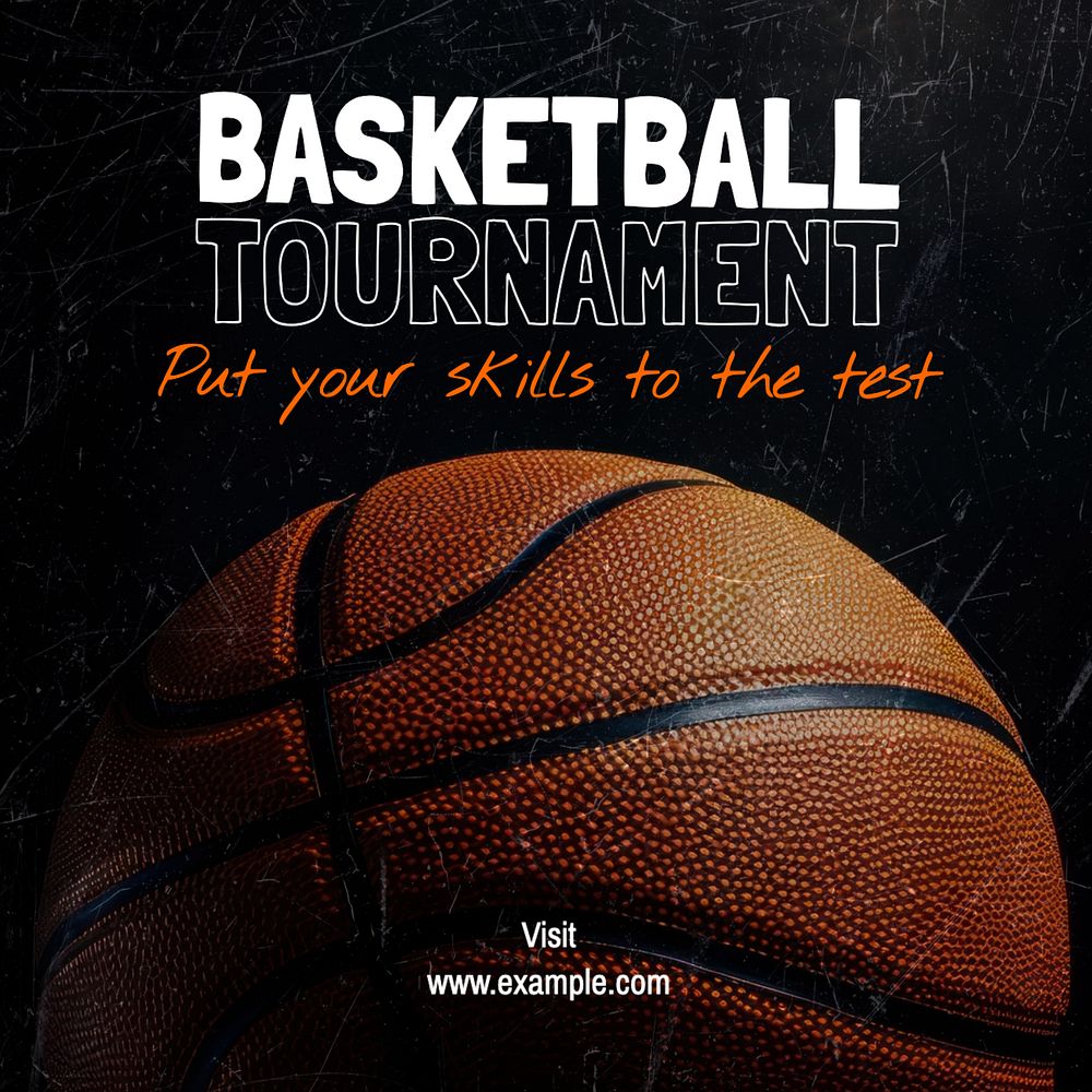 Basketball tournament Instagram post template, editable text