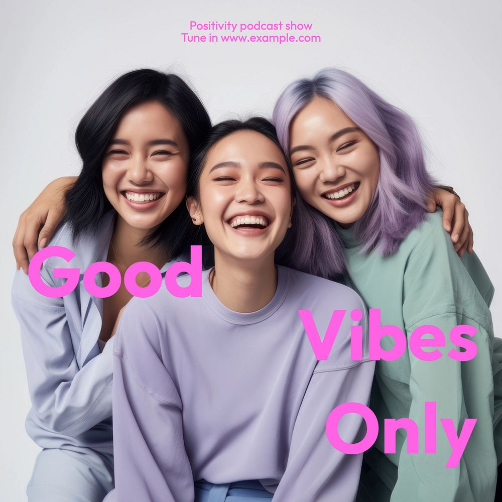 Good vibes only Instagram post template, editable text