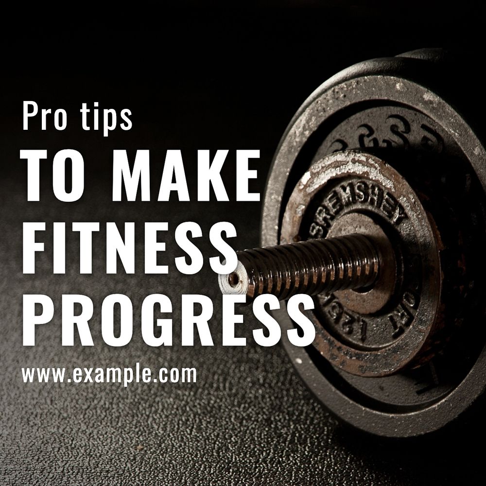 Fitness progress Instagram post template, editable text