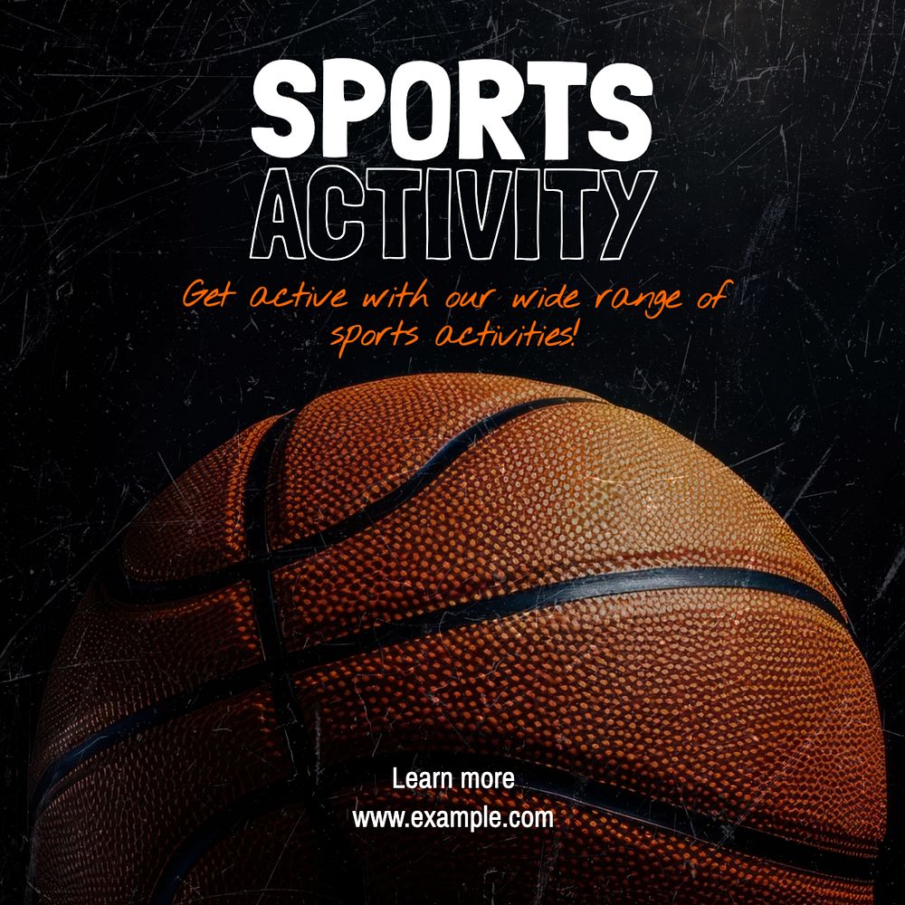 Sports activity Instagram post template, editable text