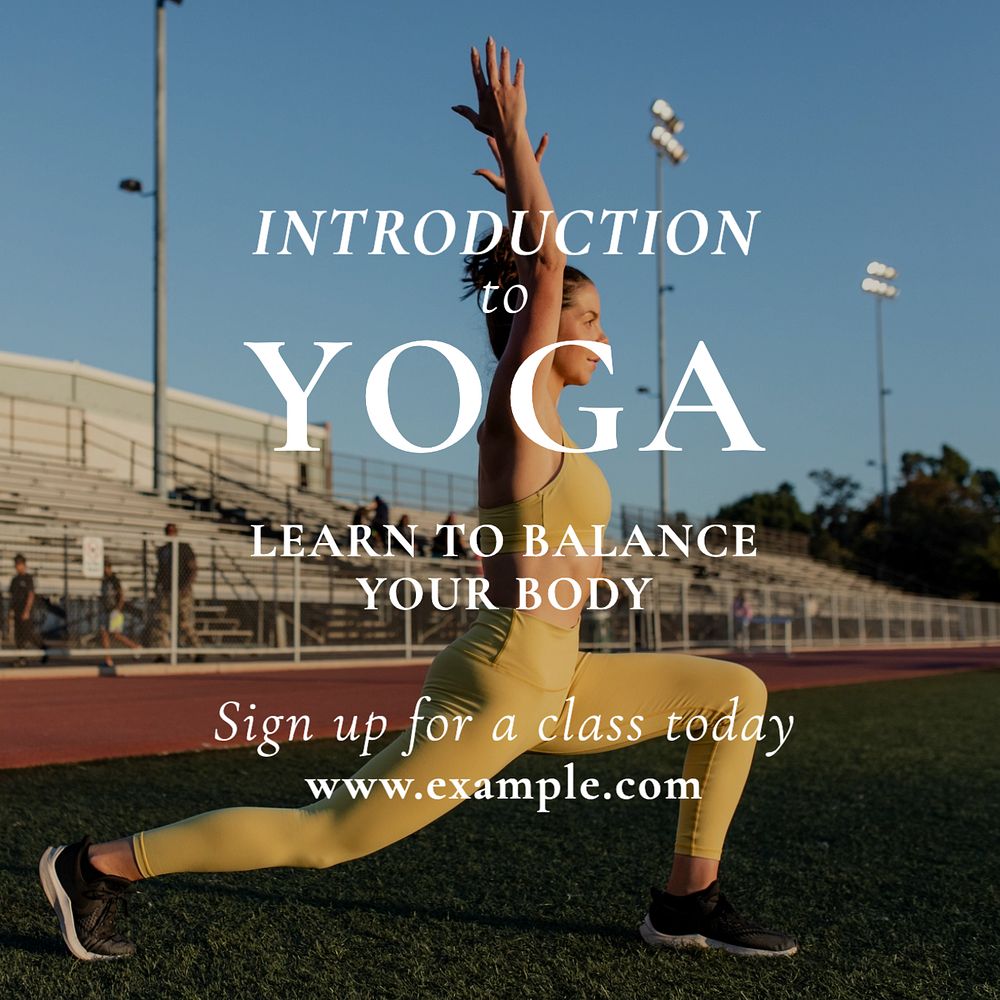 Yoga class Instagram post template, editable text