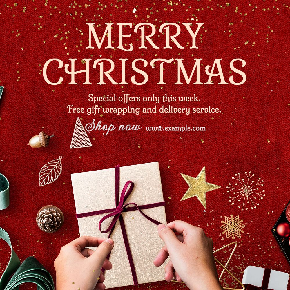 Christmas sale  Instagram post template, editable text