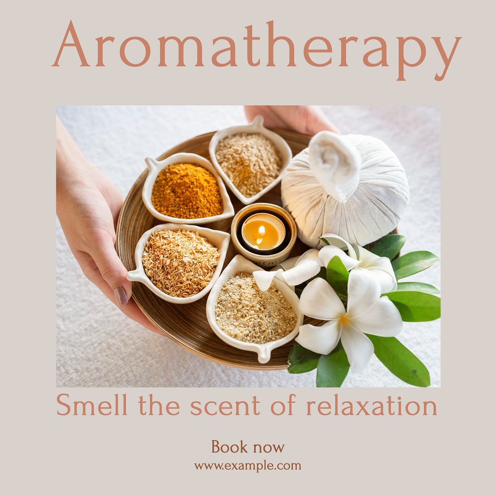 Aromatherapy Instagram post template, editable text