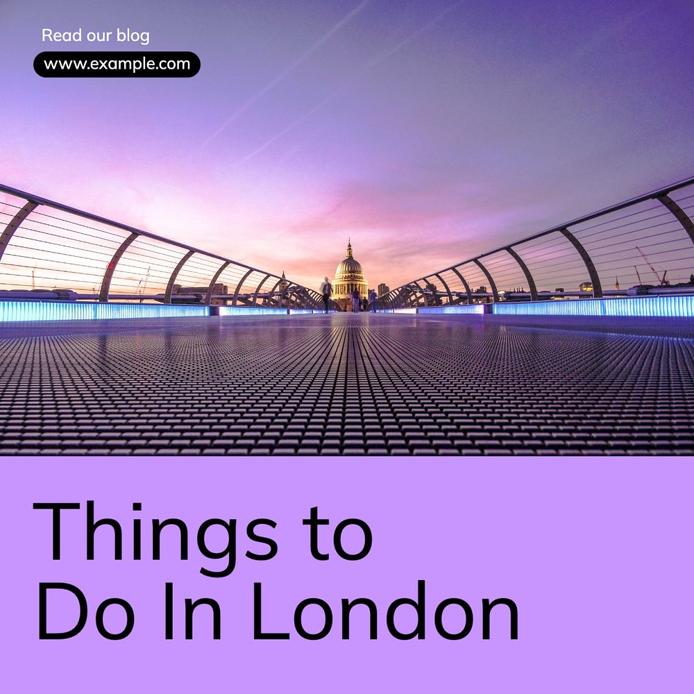 London travel Instagram post template, editable text