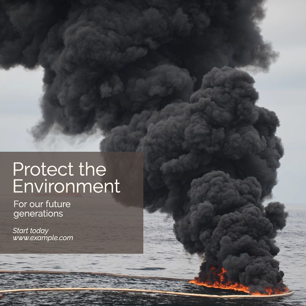 Protect the environment Instagram post template, editable text