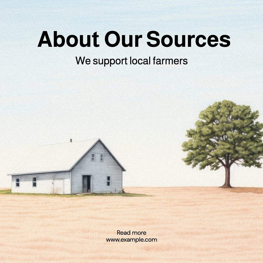 Farming sources  Instagram post template, editable text