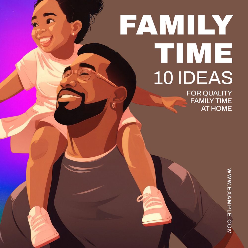 Family time Instagram post template, editable text