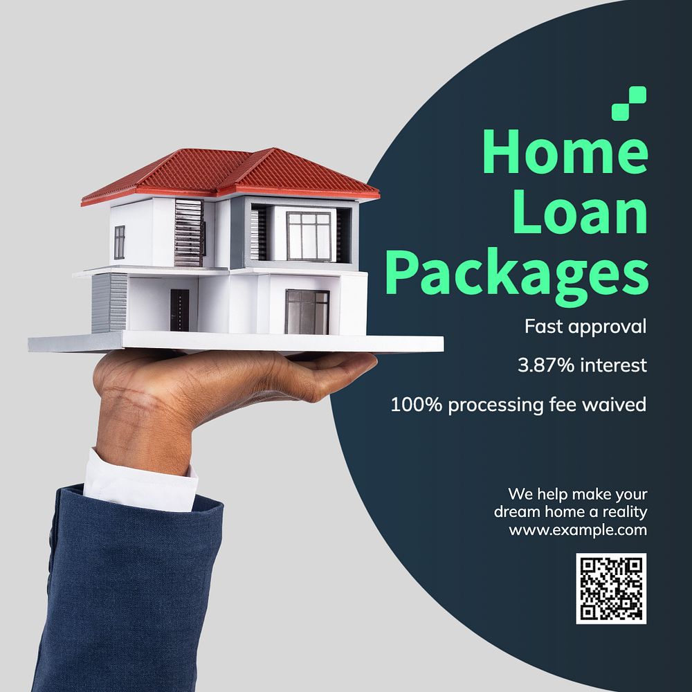 Home loan Instagram post template, editable text