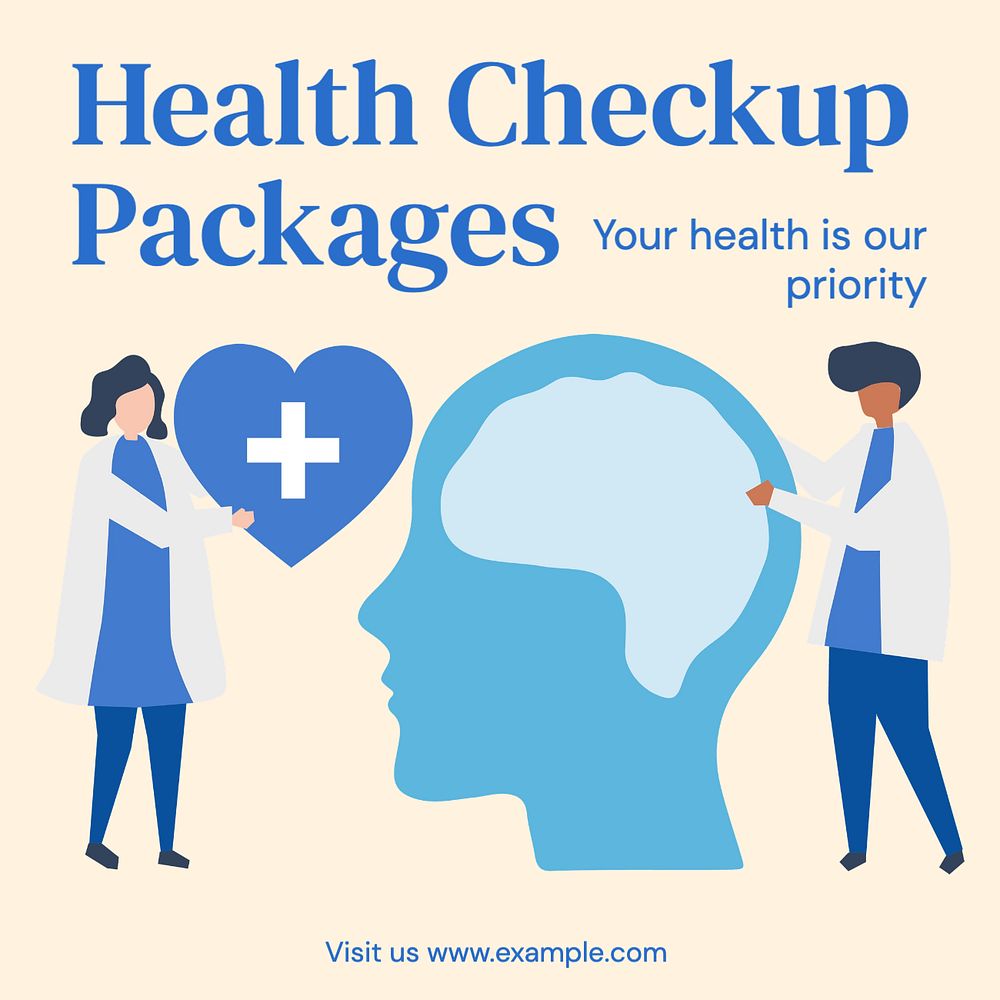 Health checkup packages Instagram post template, editable text