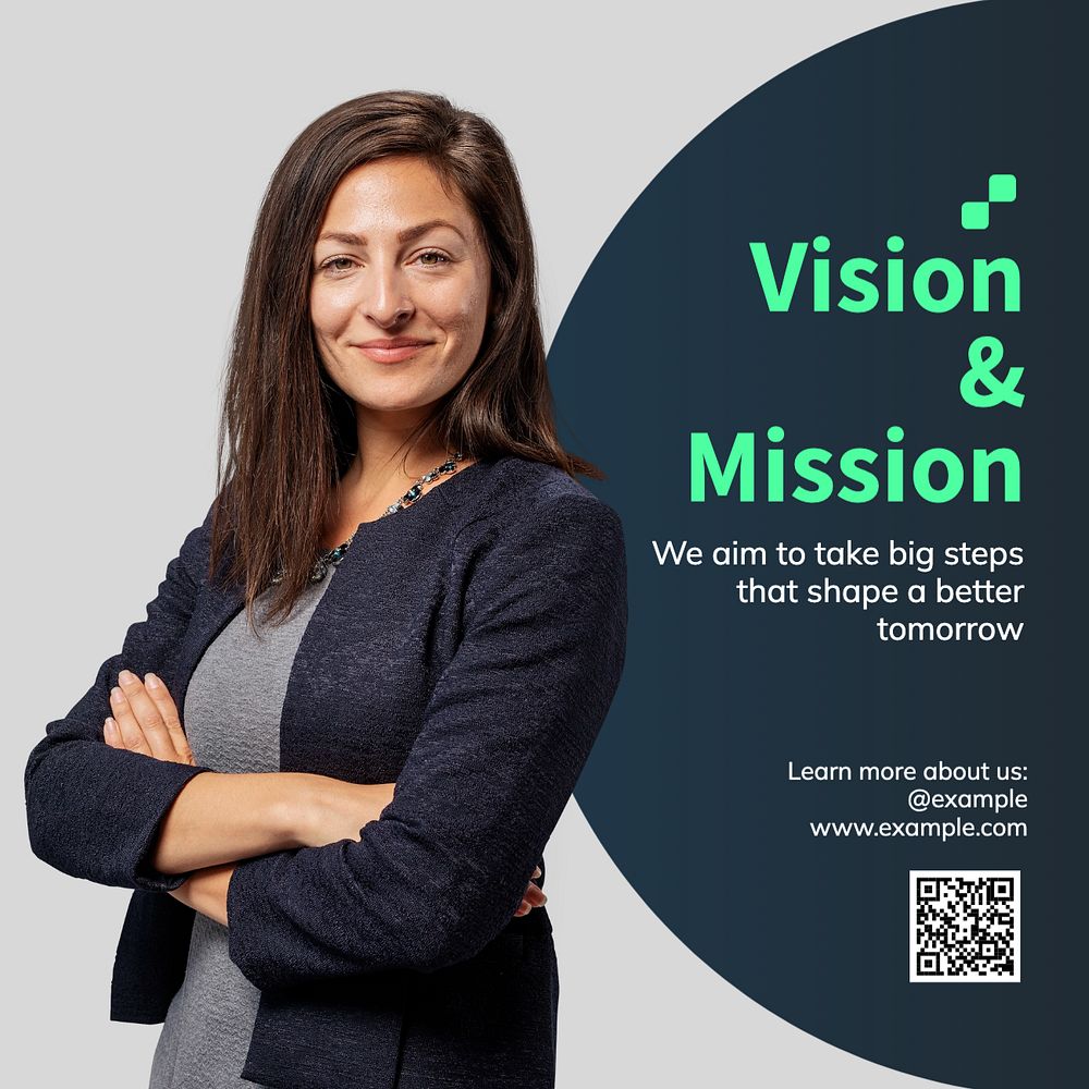 Company vision & mission Instagram post template, editable text