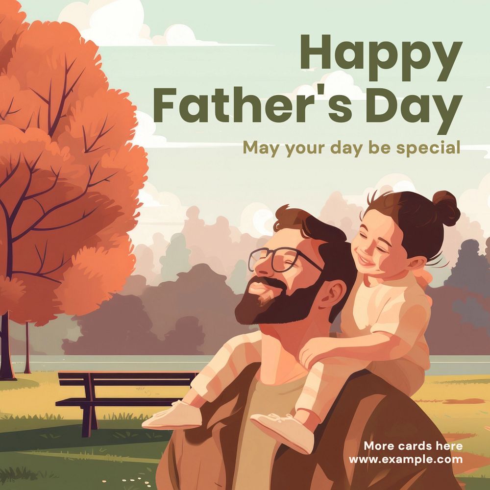 Father's day Instagram post template, editable text