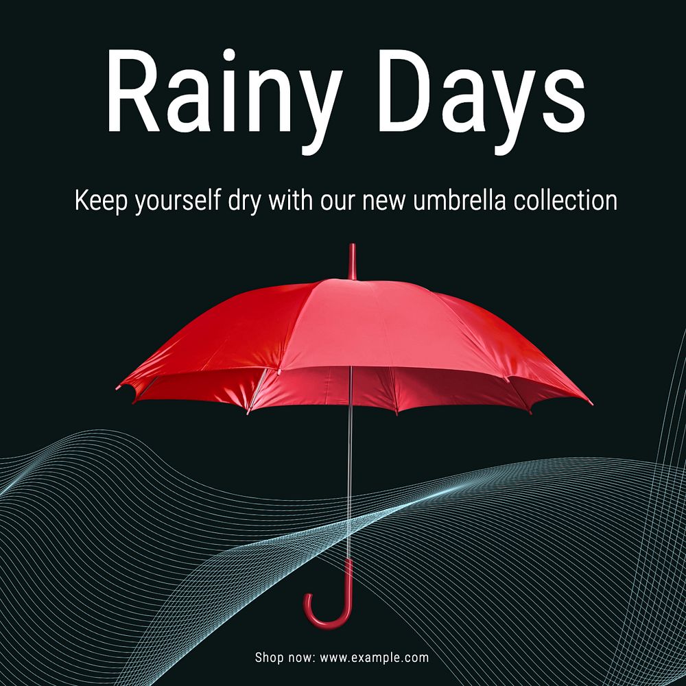 Umbrella collection Instagram post template, editable text