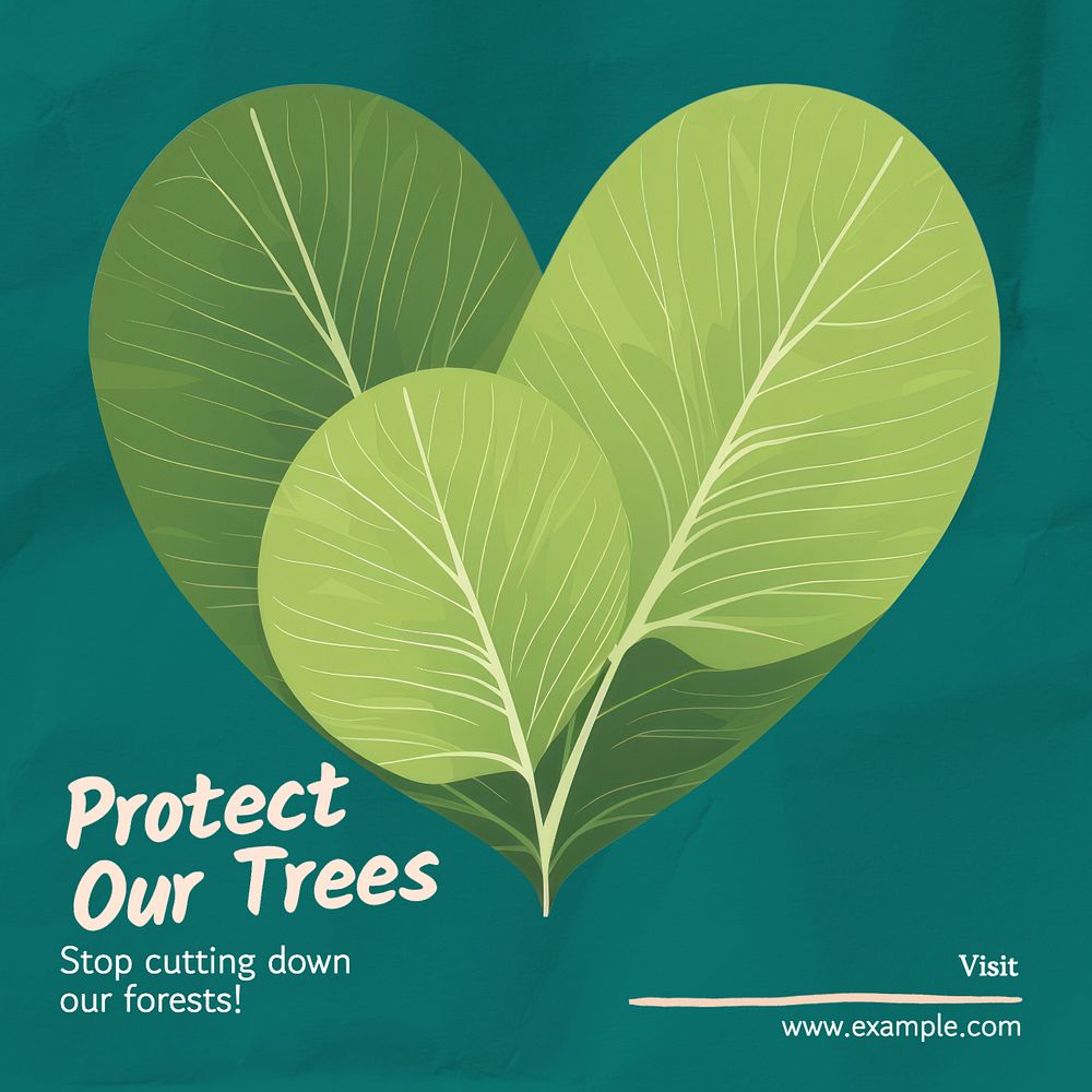 Protect our trees Instagram post template, editable text