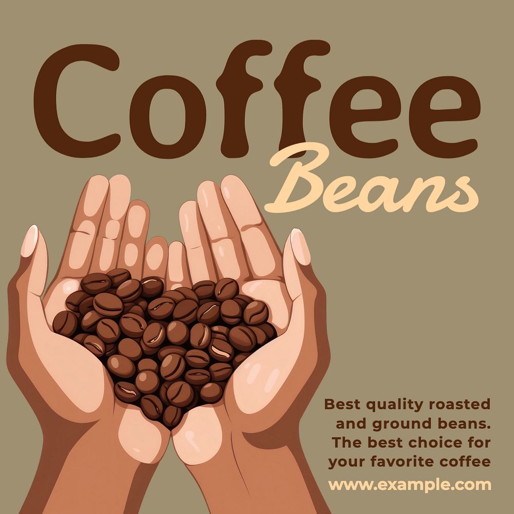 Best coffee beans Instagram post template, editable text