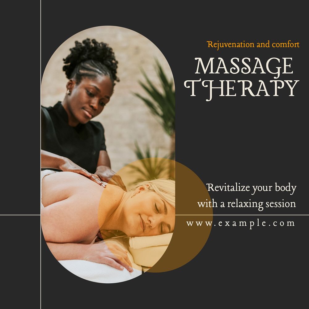 Massage therapy Instagram post template, editable text