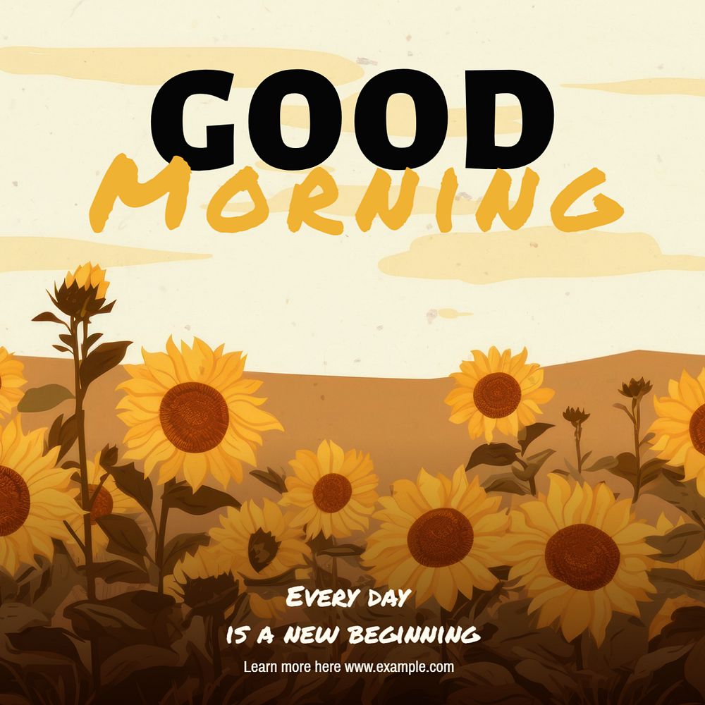 Good morning Instagram post template, editable text