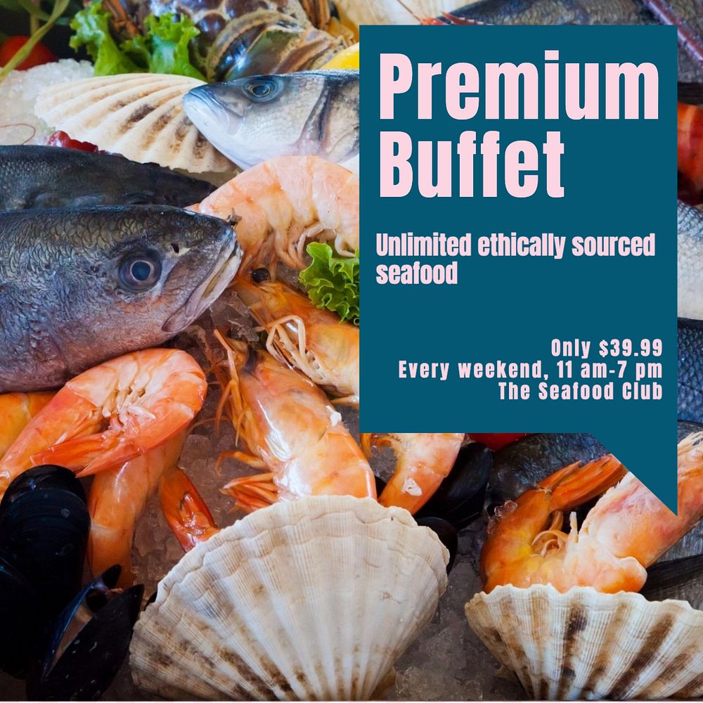 Premium buffet Instagram post template, editable text