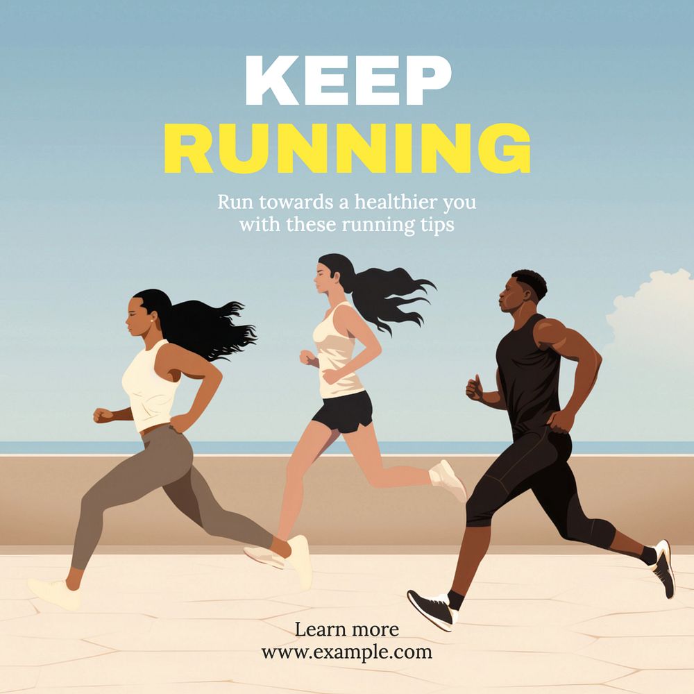 Keep running Instagram post template, editable text