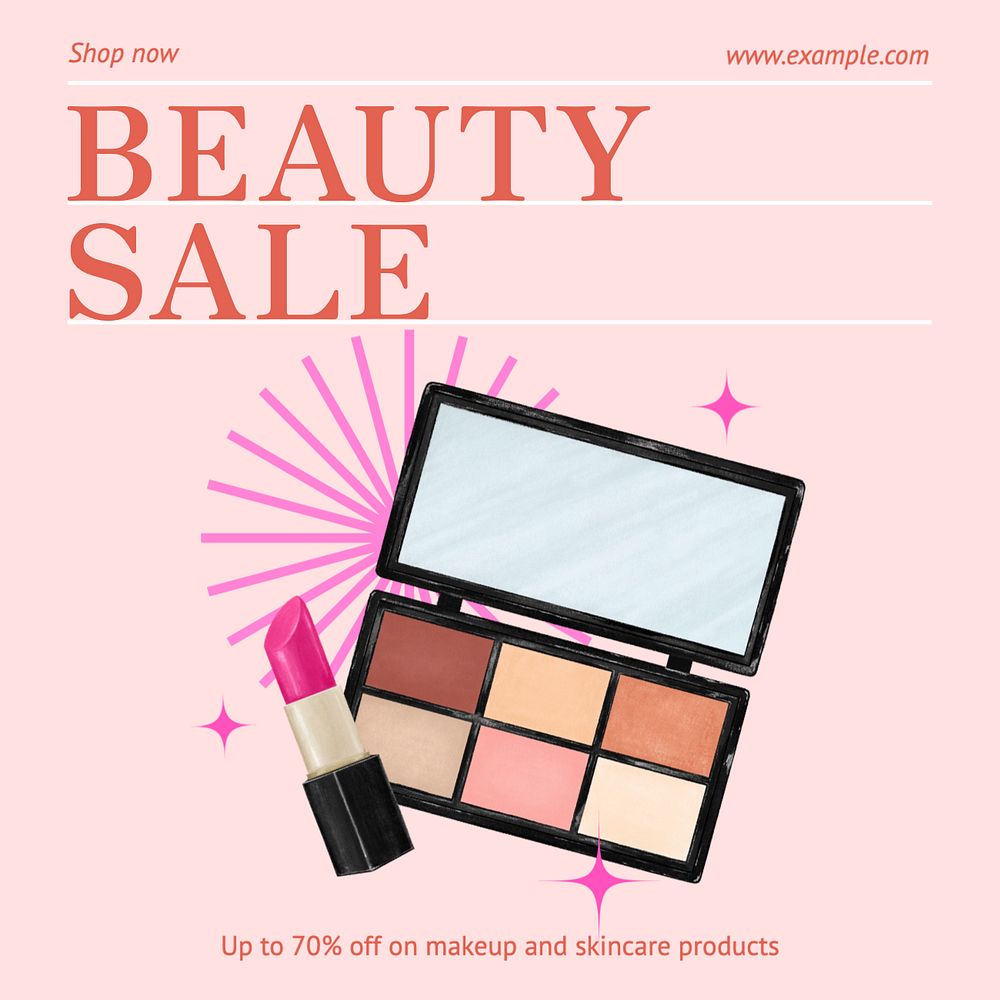 Beauty sale Instagram post template, editable text