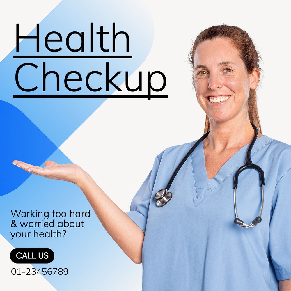 Health checkup Instagram post template, editable text