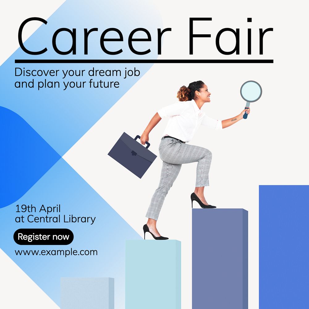 Career fair Instagram post template, editable text