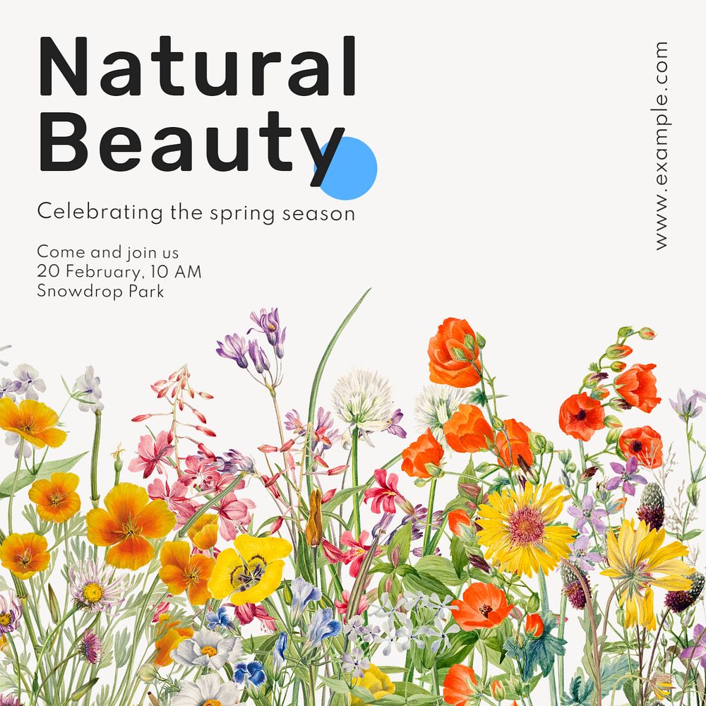 Natural beauty Instagram post template, editable design