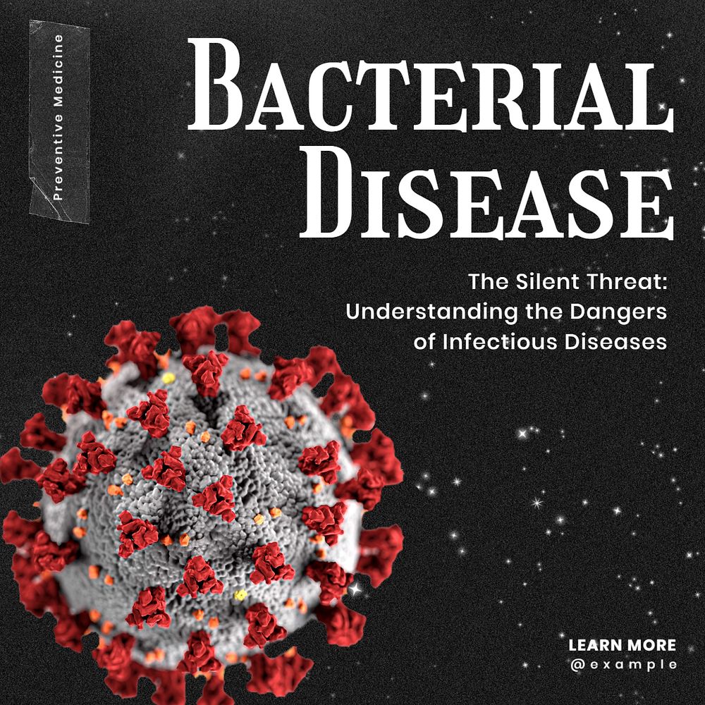 Bacterial disease Instagram post template, editable design