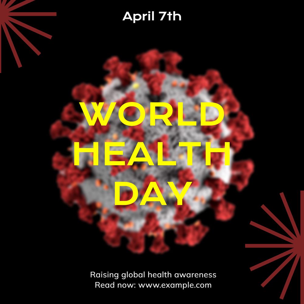 World Health Day Instagram post template, editable design