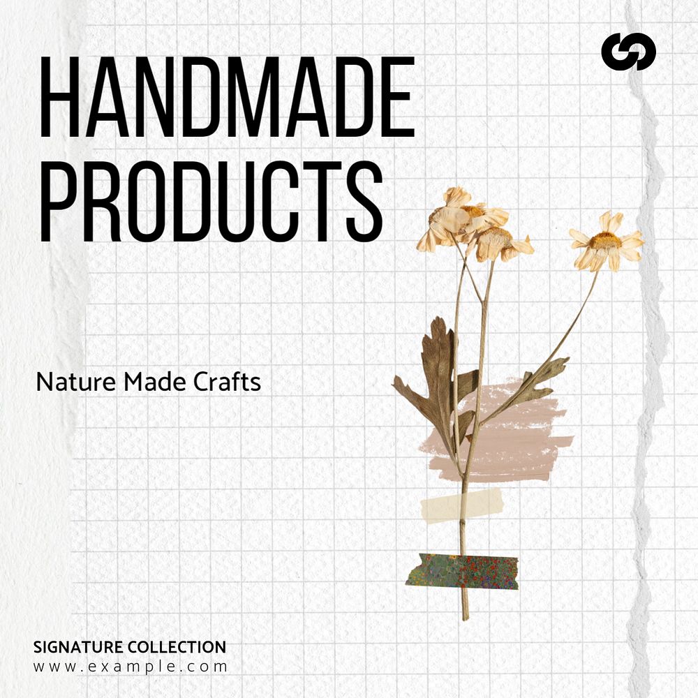 Handmade products Instagram post template, editable design