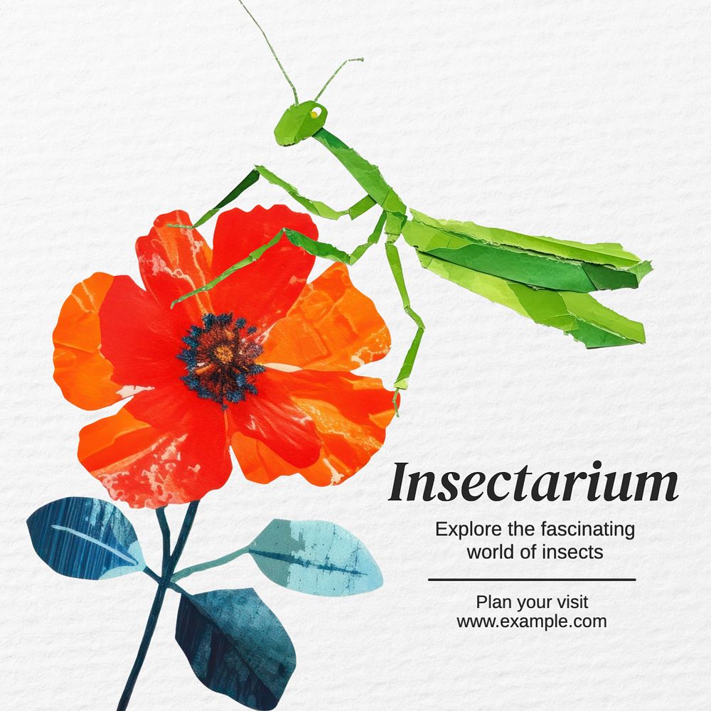 Insectarium Instagram post template, editable text