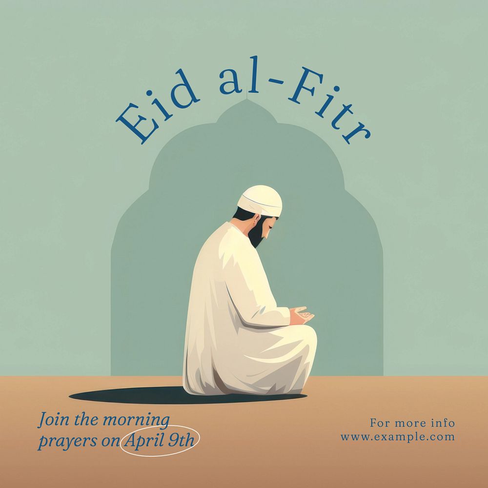 Eid al-Fitr Instagram post template, editable text