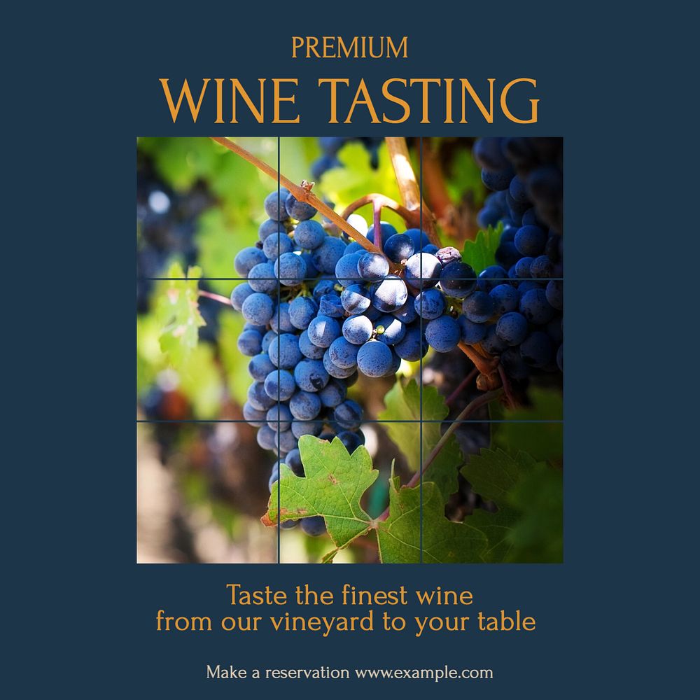 Wine tasting Instagram post template, editable text