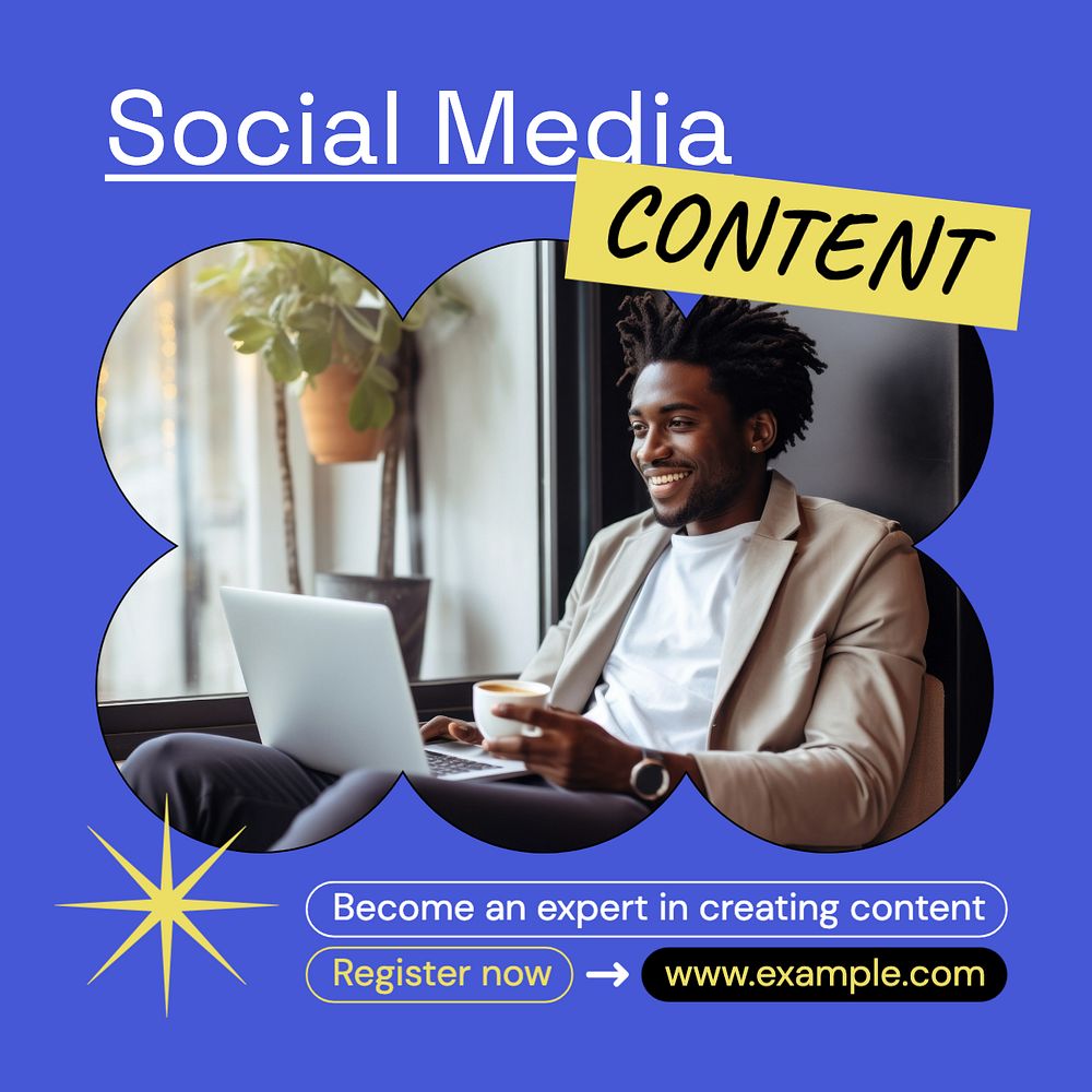 Social media content Instagram post template, editable text