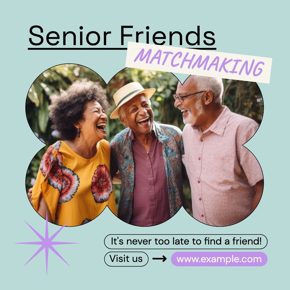 Meet a friend Instagram post template, editable text