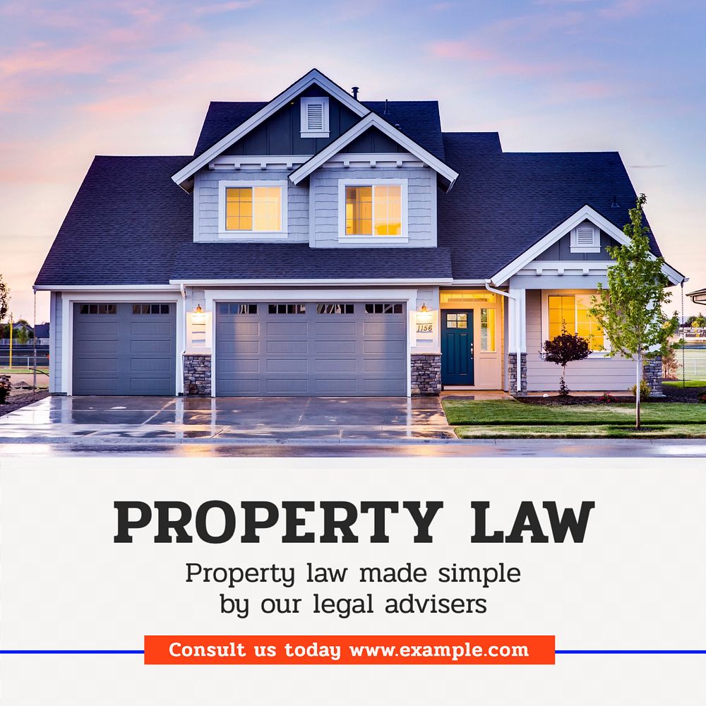 Property law Instagram post template, editable text