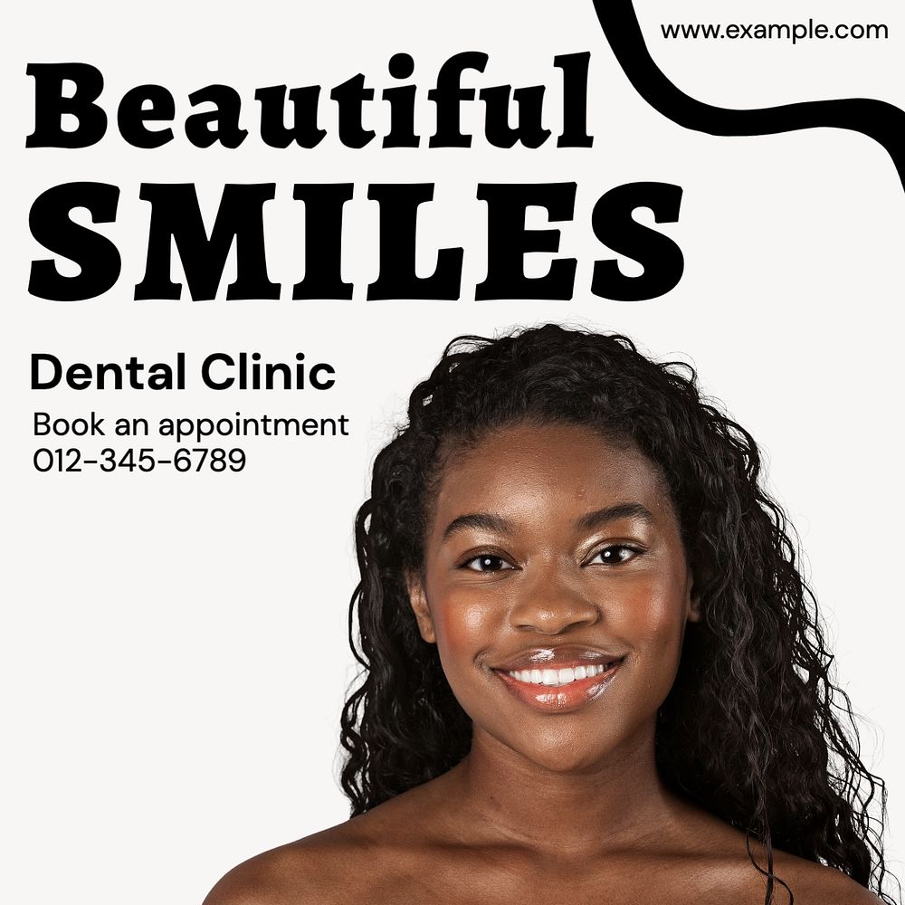 Dental clinic Instagram post template, editable text