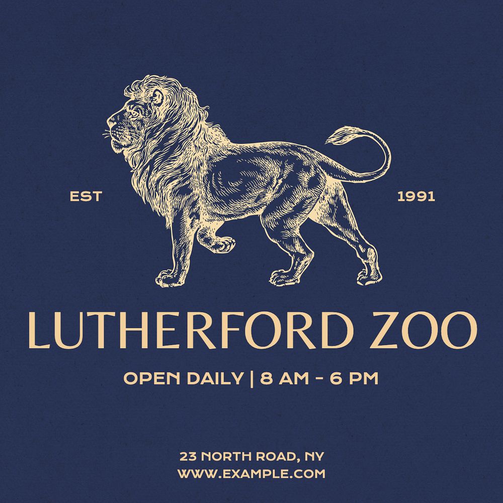 Zoo Instagram post template, editable text