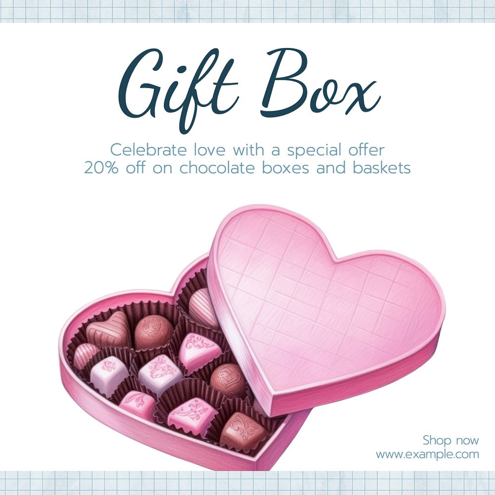 Gift box Facebook post template, editable design