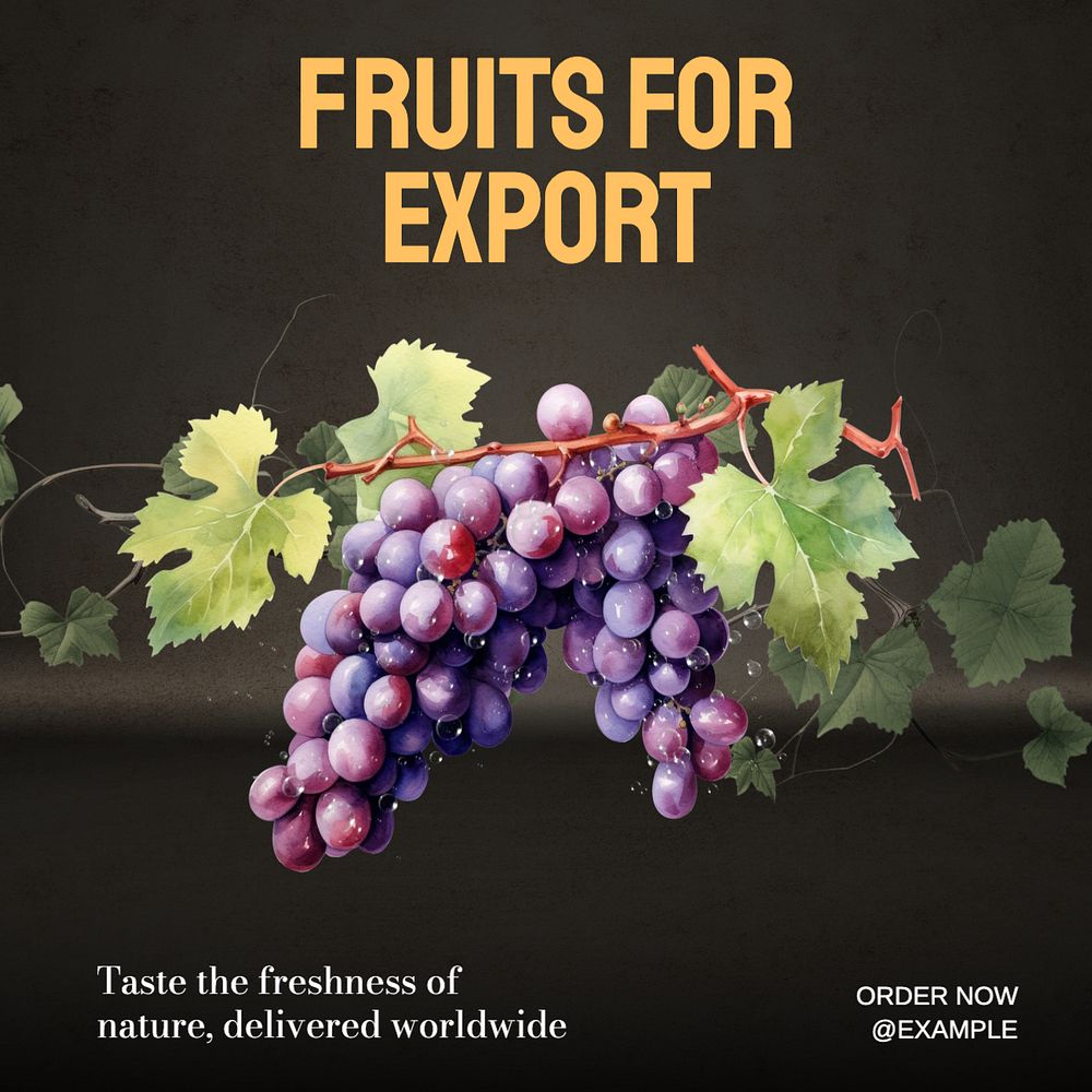 Fruit export Instagram post template, editable text