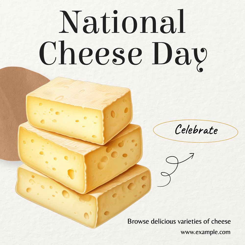 National cheese day Facebook post template, editable design