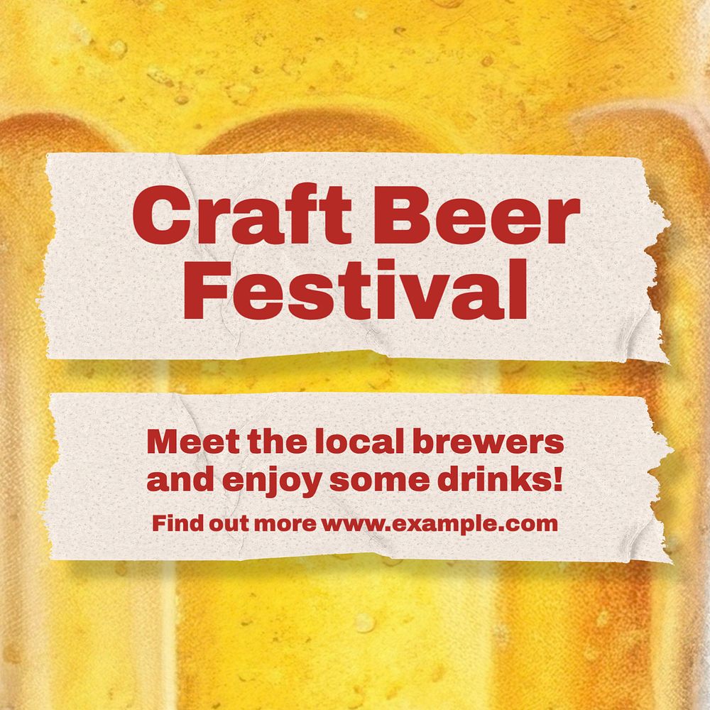 Craft beer festival Facebook post template, editable design