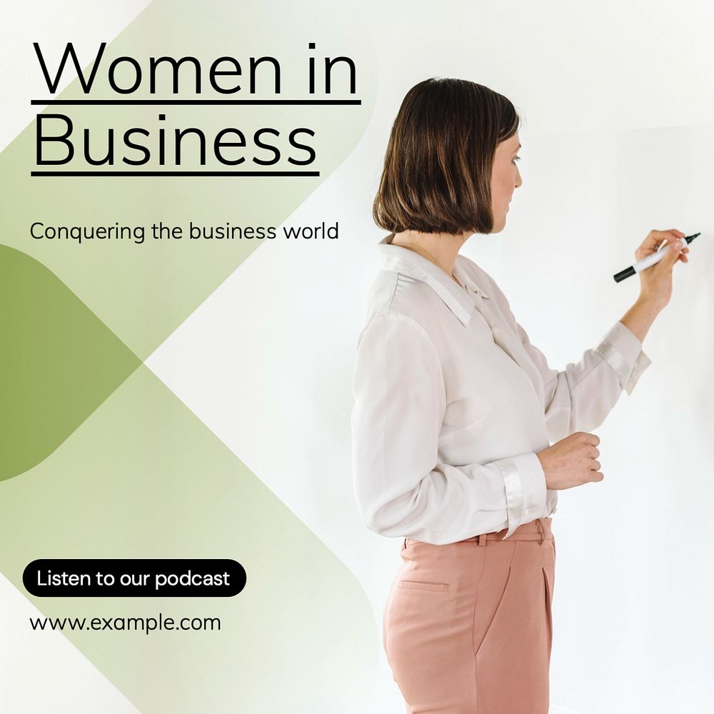 Woman in business Instagram post template, editable text